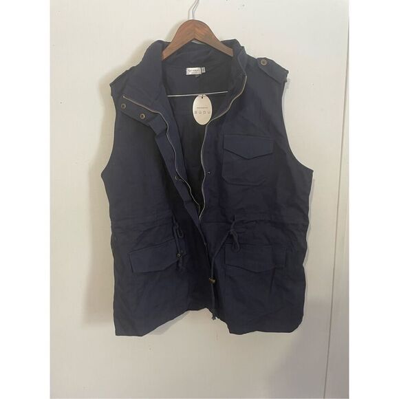 Brand New Qearal Women’s 2XL XXL Navy Blue Full Zip Jacket Coat Vest - Picture 1 of 5
